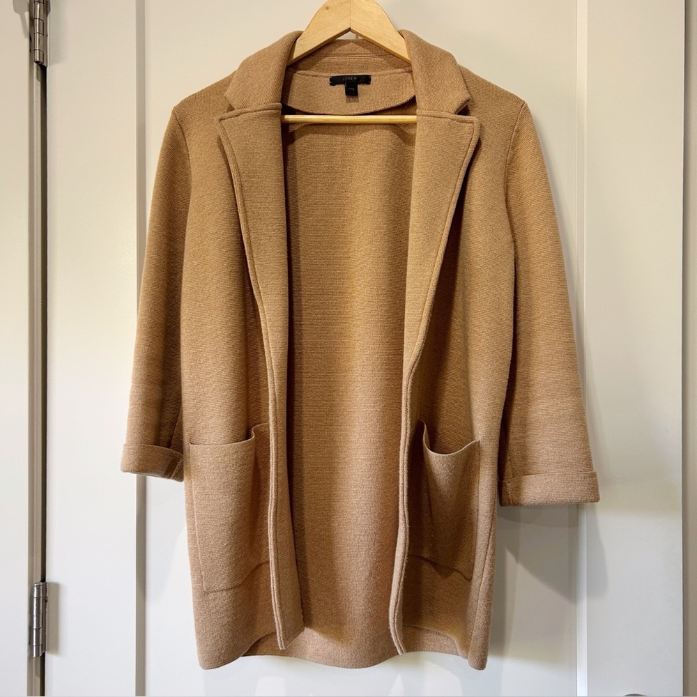 J.Crew Sophie open-front sweater blazer in heather khaki size XXS